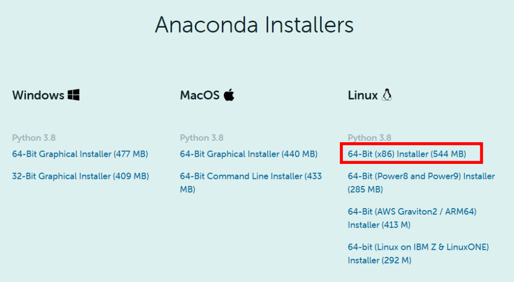 Anaconda Installer (Linux)