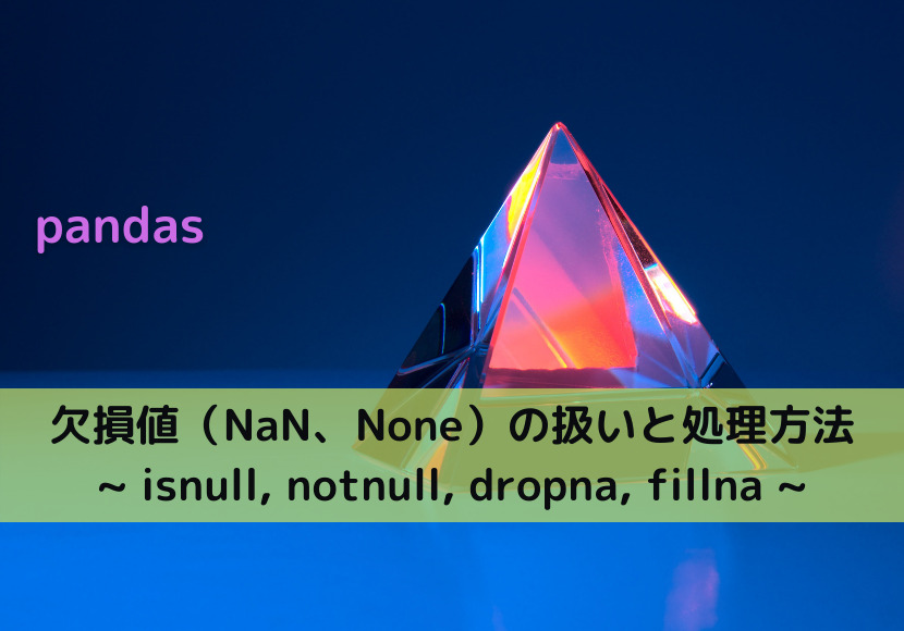 【pandas】欠損値（NaN、None）の扱いと処理方法 _ isnull, notnull, dropna, fillna _