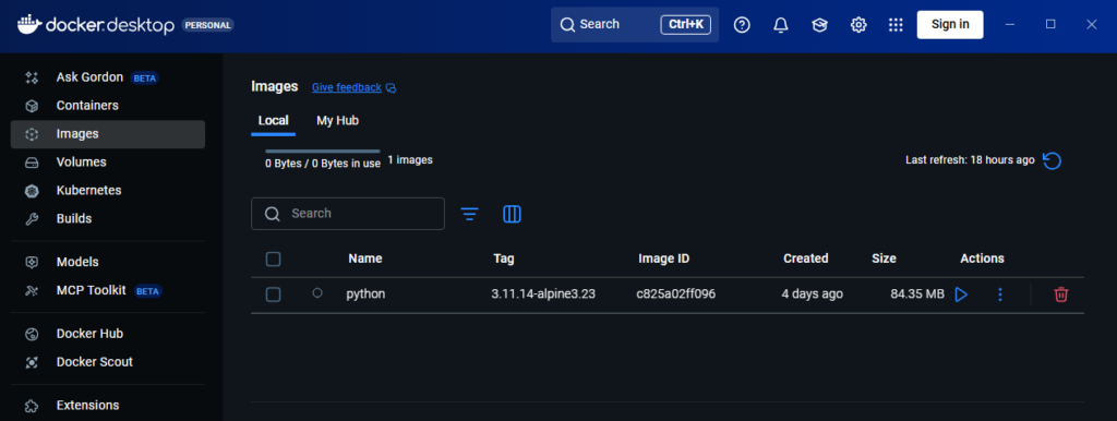 Docker Desktop Images