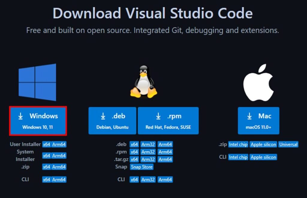Visual Studio Code ダウンロード